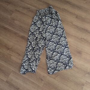 Floral Patterned Wide-Leg Pants Boho